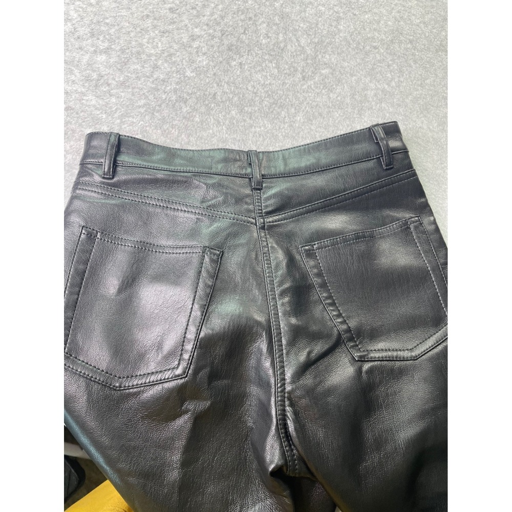 Wilfred Aritzia Black Faux Leather Pants, Women SZ 4, chic, sleek, edgy - Picture 14 of 16